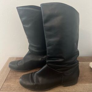 St. John's Bay Black Slouchy Leather Boots Size 7